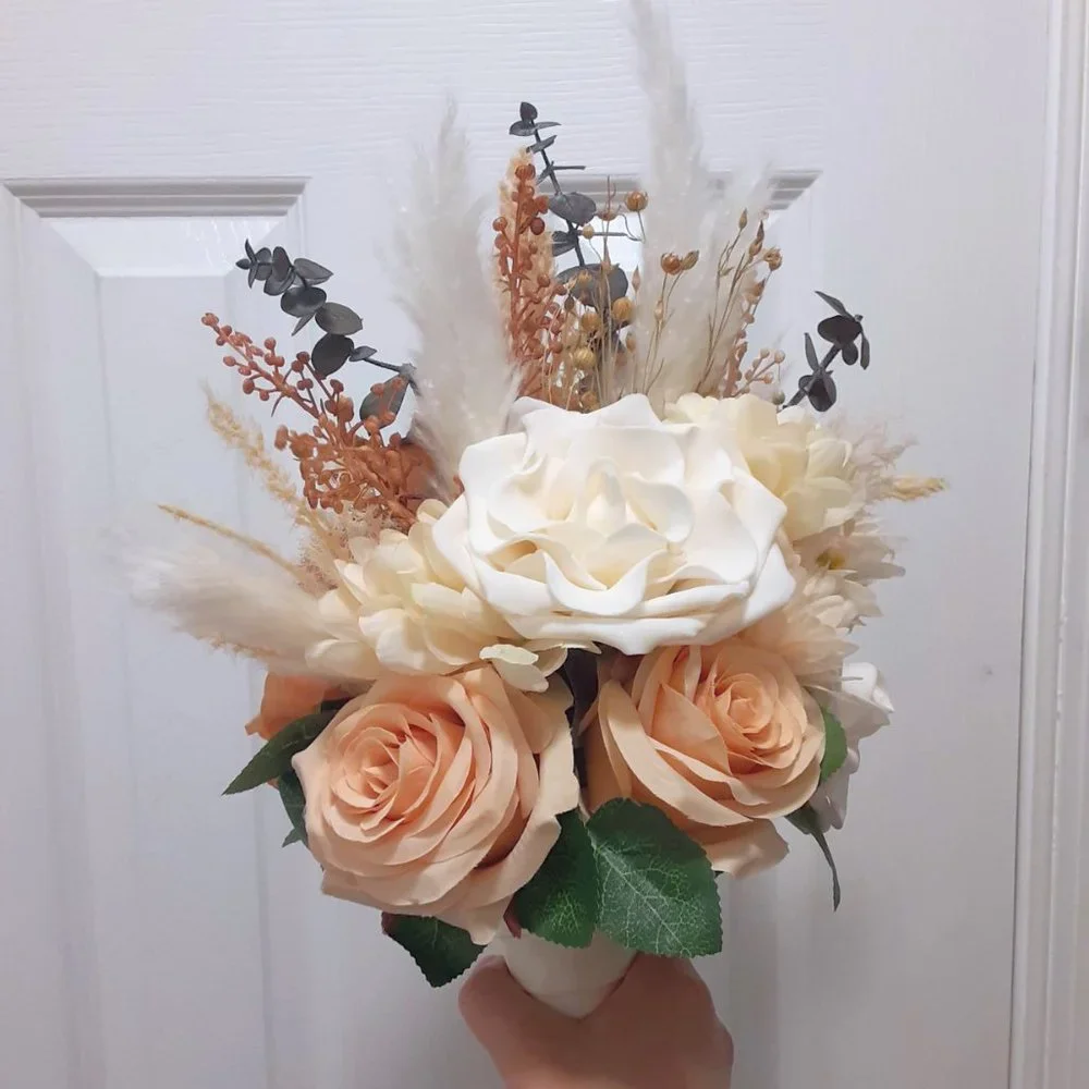 Handmade Fall Wedding Bouquet, Terracotta
